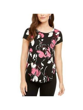 Nwt Alfani Floral Printed Short Sleeve T-Shirt